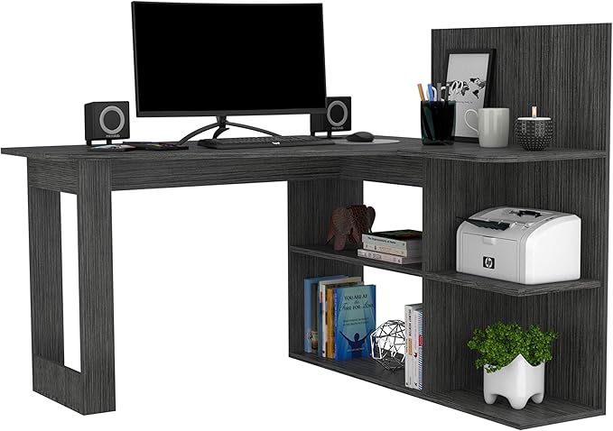 NicBex Kimberly-DW-00205-LWJ Home Office Desks, 51.7"x47.2"x43.3", Gray-1