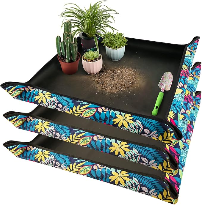 3 PCS 29.5"x 29.5" Waterproof Repotting Mat for Plant Transplanting and Mess Control