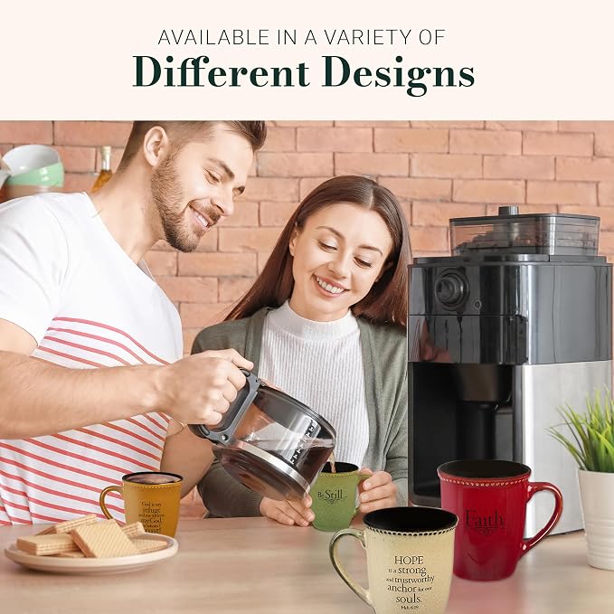 Christian Art Gifts Ivory Stoneware Coffee Mug – 13 oz. Microwave and Dishwasher-safe Lead & Cadmium-free Inspirational Scripture Coffee and Tea Mug for Men & Women with Bible Verse: Hope –Hebrew 6:19