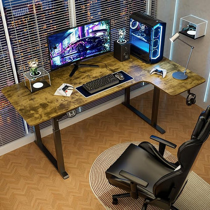 Dripex Standing Desk, 63"/ 71" L Shaped Desk Adjustable Height, Electric Corner Stand Up Desk Large Home Office Desk Computer Workstation, Dual Motor Sit Stand Desk 4 Legs, Super Stable