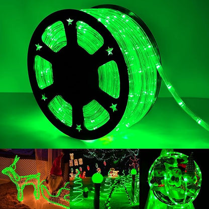100ft LED Rope Lights Outdoor, 720 LED Connectable and Flexible Tube Lights with 8 Modes, Waterproof LED Rope Lighting for Garden, Patio, Pool, Bedroom, Party, Indoor Outdoor Christmas Decor (Green)