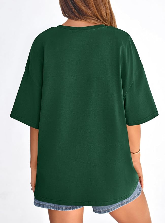 PRETTYGARDEN Womens 2026 Spring Going Out Tops Casual Short Sleeve Crewneck Loose Fit Basic Oversized T Shirts Summer Outfits