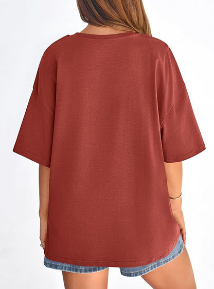 PRETTYGARDEN Womens 2026 Spring Going Out Tops Casual Short Sleeve Crewneck Loose Fit Basic Oversized T Shirts Summer Outfits
