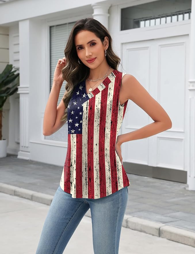 Zeagoo Tank Top for Women V Neck Loose Fit Sleeveless Summer Tops Business Casual Outfits Dressy Blouses Shirts