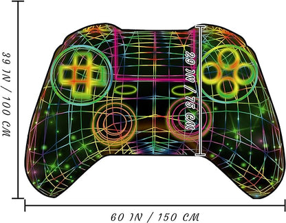 Gaming Rug Teen Boys Carpet Glow in The Blacklight Gamer Rug for Boys Room Playroom Non-Slip Area Rug Kids Boys Girls Game Room Casual Mat (60"x39")