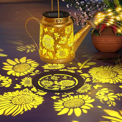 Christmas Gifts Solar Solar Lanterns Garden Decor Sunflower Lights, Large Hanging Lantern with Shepherd Hook, Waterproof Outdoor Decor for Landscape Pathway Yard, Gifts for Mom Women Mothers Day