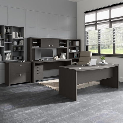 Bush Business Furniture Echo Computer Desk, 72W, Charcoal Maple