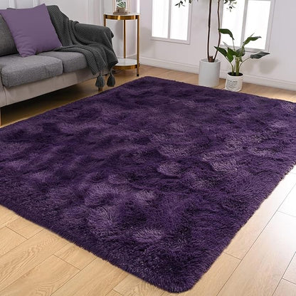 Softlife Rug for Living Room 6x9 Large Area Rug for Bedroom Super Soft Shaggy Rugs for Kids Room Fluffy Fuzzy Carpets Long Plush Bedside Rug Nursery Christmas Home Decoration for Boys Girls, Purple