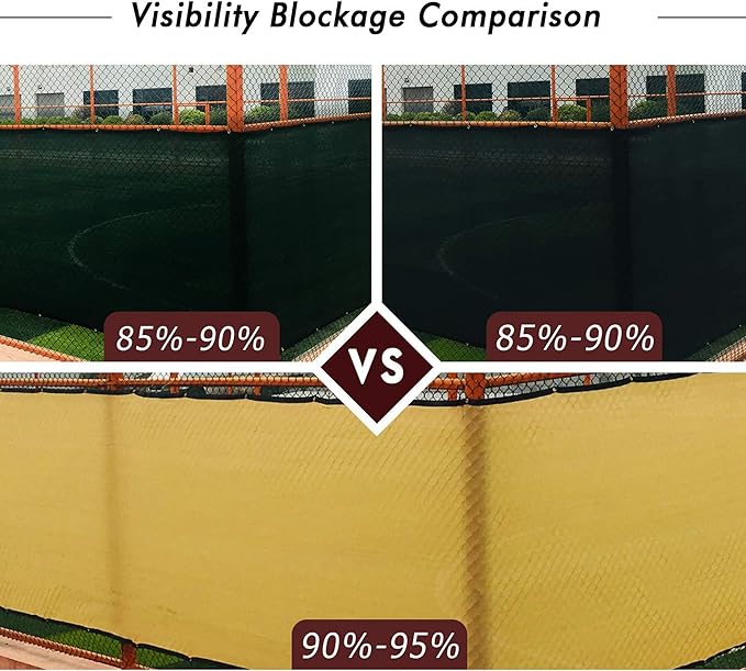 UPGRADE Privacy Fence Screen 5'x49' Sand Outdoor 90% Visibility Blockage 170 GSM Mesh Shade Cover Panels for Backyard,Balcony,Home Decoration with Zip Ties,Customized Avaliable