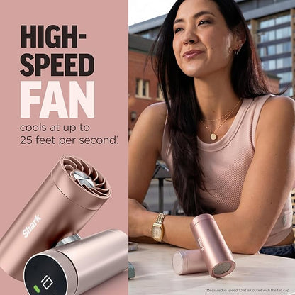 Shark ChillPill – The Only 3-in-1 Personal Cooling System with Fan, InstaChill Cooling Plate & Dry-Touch Mist – Portable, Handheld, Drops Skin Temp Up to 16°F, 10 Speeds, Haze, FA022LV