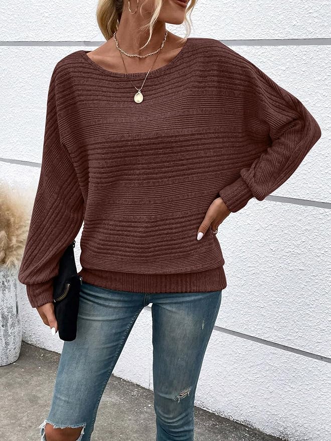 Womens Long Sleeve Shirts Crewneck Tunic Tops Pullover Sweaters Business Casual Blouses Fall Fashion 2026