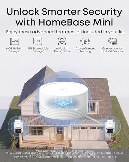 eufy Security eufyCam C37 2-Cam Kit, 360° Pan&Tilt Auto tracking, Security Cameras Wireless Outdoor, 2K Solar Powered, Human/Vehicle/Pet/Face AI Detection, No Subscription, Built-in 64GB Local Storage
