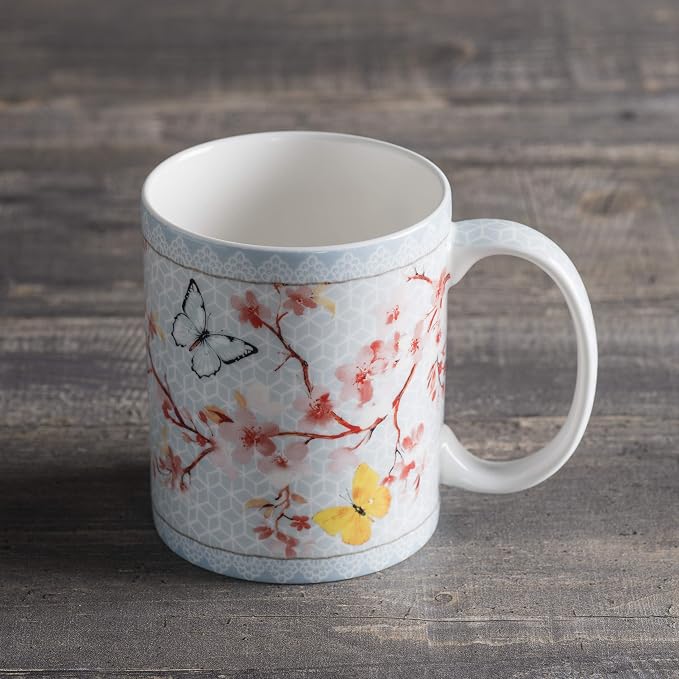 Maison d' Hermine Coffee Mug with Handles Tea Cups (12 Ounce, Pack of 1) | Fine Bone China Coffee Mugs for Hot Beverages Cappuccino Latte Home Restaurant Spring Summer -Blossoms in Spring - Sakura