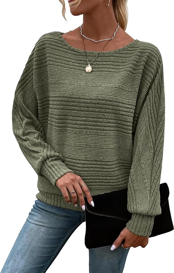 Womens Long Sleeve Shirts Crewneck Tunic Tops Pullover Sweaters Business Casual Blouses Fall Fashion 2026