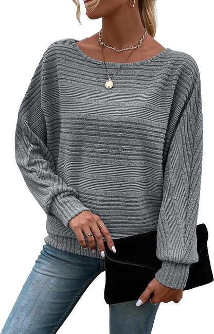 Womens Long Sleeve Shirts Crewneck Tunic Tops Pullover Sweaters Business Casual Blouses Fall Fashion 2026