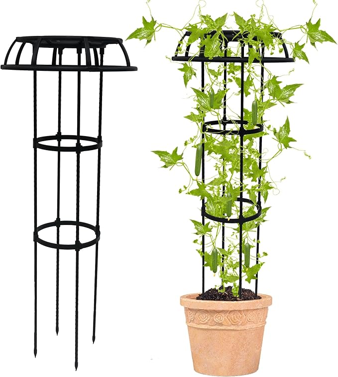 Garden Trellis for Climbing Plants Outdoor,41.3 Inch Mushroom Top Trellis for Climbing Plants, Rustproof Metal Plant Flower Trellises for Vine Rose Flower Tomato Support Outdoor Indoor,1 Pack