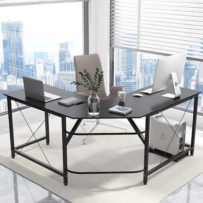 soges L Shaped Office Desk, L Desk Computer Corner Desk, 59 x 59 inches Large L Shaped Desk for Home Office, Sturdy Writing Desk Writing Workstation Gaming Table