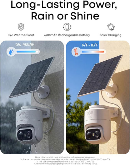 eufy Security eufyCam C37 4-Cam Kit, 360° Pan&Tilt Auto tracking, Security Cameras Wireless Outdoor, 2K Solar Powered, Human/Vehicle/Pet/Face AI Detection, No Subscription, Built-in 64GB Local Storage
