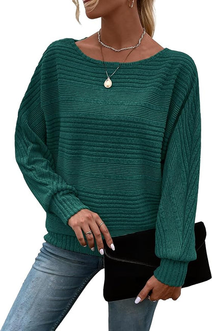 Womens Long Sleeve Shirts Crewneck Tunic Tops Pullover Sweaters Business Casual Blouses Fall Fashion 2026