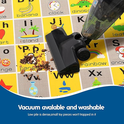 Booooom Jackson ABC Rug, 3.3 x 4.9 ft, Educational Area Rug for Kids, Non-Slip Polyester Rug with Alphabet, Shapes, Animals & Fruits, Perfect for Playroom, Nursery, Classroom