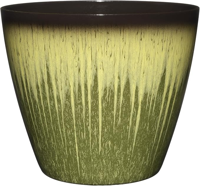 Classic Home and Garden Vogue Planter Pots w/Pottery Quality Finish - Modern Indoor & Outdoor Flower Pots - UV-Resistant Porch Planters - Decorative Pot for Flowers & Herbs (8” Willow Green)