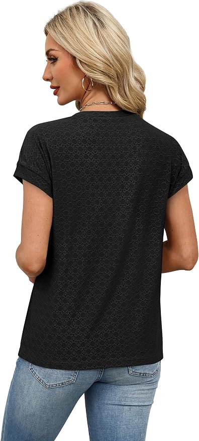 Alaroo Womens Summer Tops Short Sleeve Shirts Crew Neck Tshirt Cute Trendy Tunic Blouses (S-3XL)