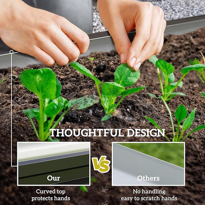 Outsunny Galvanized Raised Garden Bed, 4' x 2' x 1' Metal Planter Box, for Growing Vegetables, Flowers, Herbs, Succulents, Gray