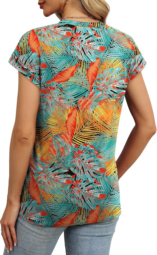 Alaroo Womens Summer Tops Short Sleeve Shirts Crew Neck Tshirt Cute Trendy Tunic Blouses (S-3XL)