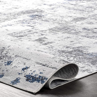 nuLOOM Dali Abstract Machine Washable Runner Rug, 2' 6" x 8', Grey