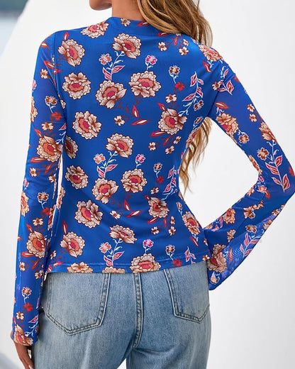 BTFBM Button Down Shirts for Women 2026 Fall Boho Tops V Neck Long Sleeve Blouses Ruched Mesh Fitted Fashion Clothing