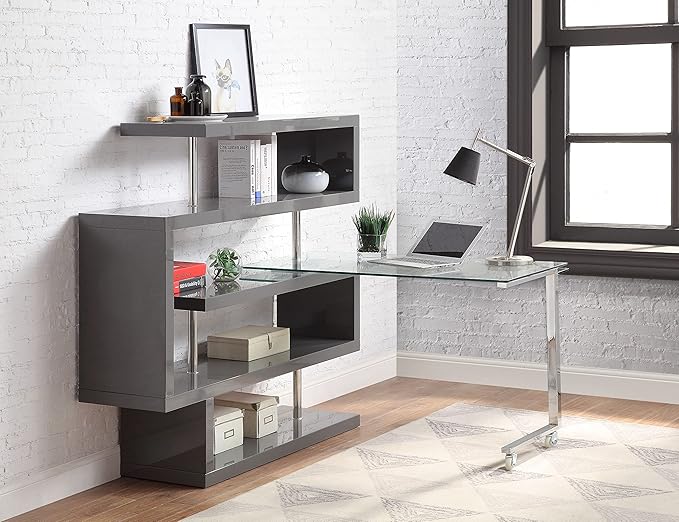 NicBex Kimberly-DW-00028-LWJ Home Office Desks, 55"x24"x54", Gray