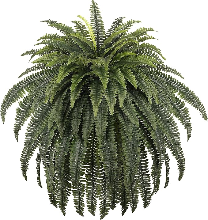 68" Artificial Ferns for Outdoor, UV Resistant Giant Faux Boston Fern Bush with 92 Fronds, Large Fake Plants Fade Resistant for Porch Patio Garden Home Decor