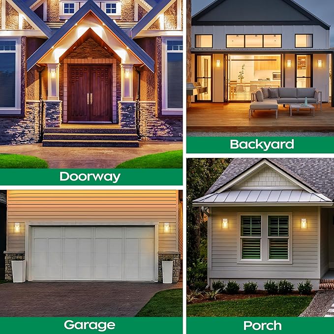 WIHTU White Outdoor Lights for House, LED Exterior Front Porch Light fixtures for Outside, Waterproof Wall Sconce Lantern Lamp, Coach Lights for Patio, Garage, Doorway, Entryway