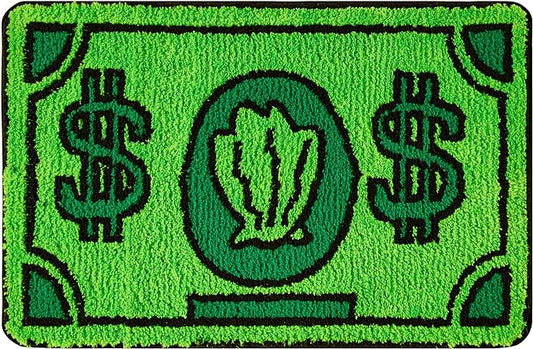 RoomTalks Cute Green Runner Rugs for Bedroom Bathroom 2'x4.3' Extra Long Bath Mat Non Slip Washable, Boho Coastal MR Krabs Money Cartoon Funny Cool Throw Runner Rugs Soft Shag Accent Bedside Floor Rug