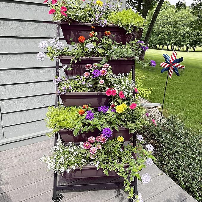 G TALECO GEAR Vertical Garden Planter, Vertical Raised Garden Bed Planter Box with 5 Container Boxes, Grow Your Herb Vegetables Flowers Indoor and Outdoor (5-Tier)