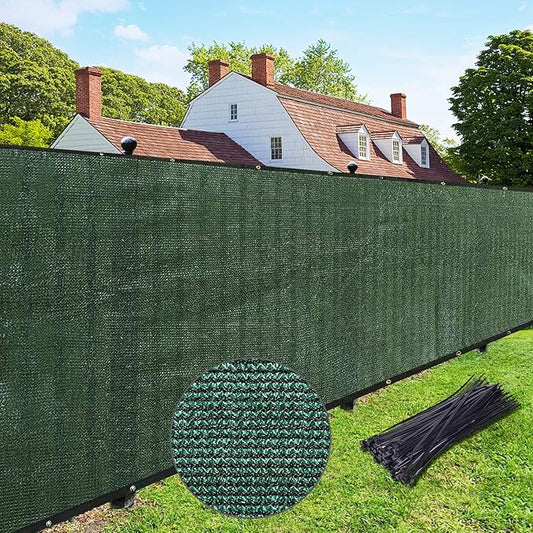 UPGRADE Privacy Fence Screen 5'x59' Dark Green Outdoor 90% Visibility Blockage 170 GSM Mesh Shade Cover Panels for Backyard,Balcony,Home Decoration with Zip Ties,Customized Avaliable