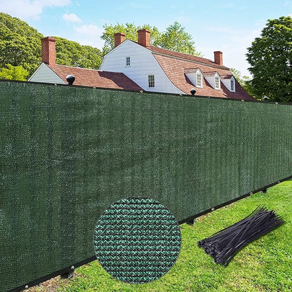 UPGRADE Privacy Fence Screen 5'x36' Dark Green Outdoor 90% Visibility Blockage 170 GSM Mesh Shade Cover Panels for Backyard,Balcony,Home Decoration with Zip Ties,Customized Avaliable