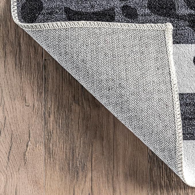 nuLOOM Starfish Machine Washable Ultra Thin Area Rug, 6' x 9', Grey