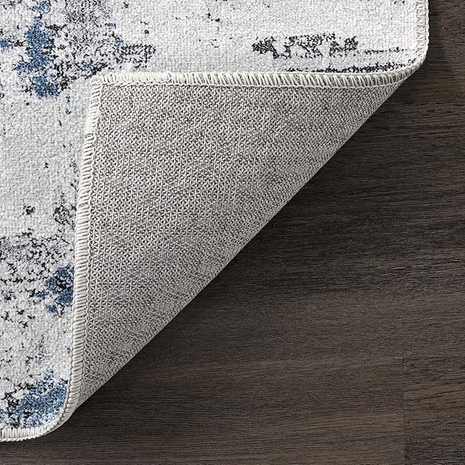 nuLOOM Dali Abstract Machine Washable Runner Rug, 2' 6" x 8', Grey