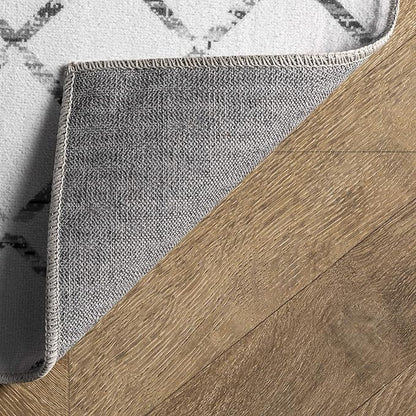nuLOOM Moroccan Blythe Machine Washable Ultra Thin Area Rug, 9' x 12', Grey