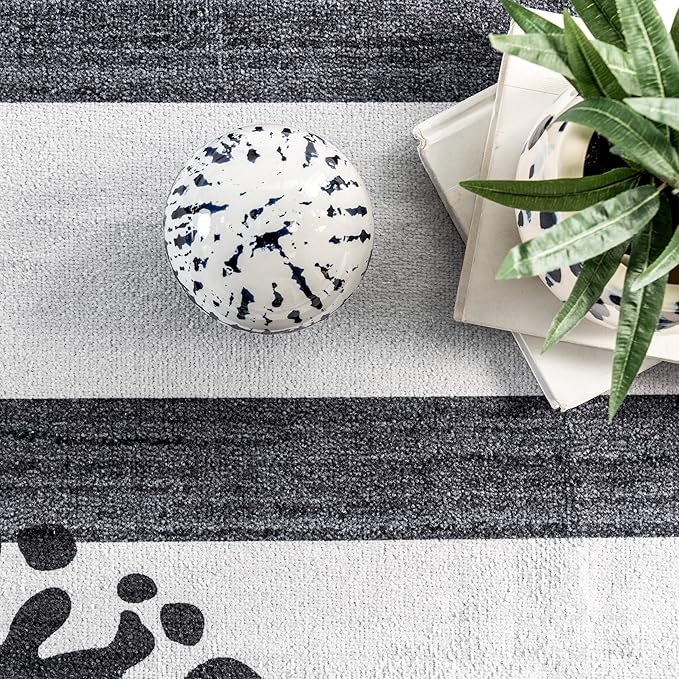 nuLOOM Starfish Machine Washable Ultra Thin Area Rug, 6' x 9', Grey