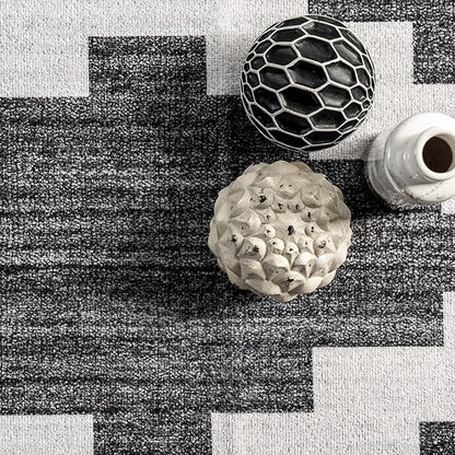 nuLOOM Tamera Modern Diamonds Machine Washable Ultra Thin Area Rug, 4' x 6', Grey