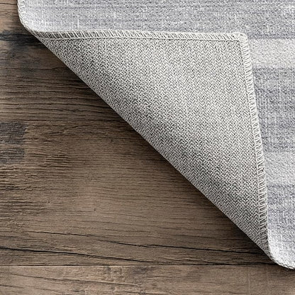 nuLOOM Starfish and Stripes Machine Washable Ultra Thin Runner Rug, 2' 6" x 8', Light Grey
