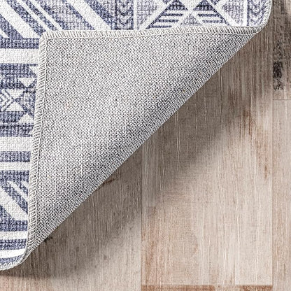 nuLOOM Jenine Southwestern Machine Washable Ultra Thin Area Rug, 6x9, Grey