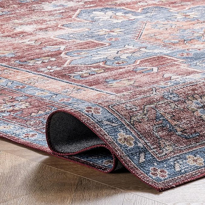 nuLOOM Zena Medallion Machine Washable Ultra Thin Accent Rug, 2' x 3', Rust