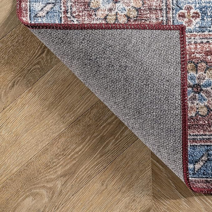 nuLOOM Zena Medallion Machine Washable Ultra Thin Accent Rug, 2' x 3', Rust