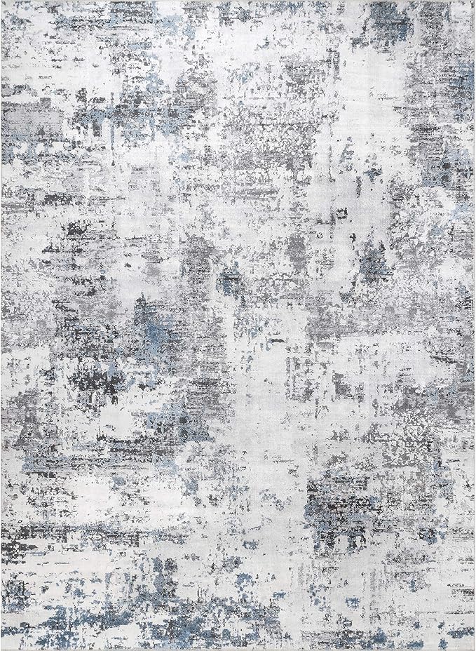 nuLOOM Dali Abstract Machine Washable Runner Rug, 2' 6" x 8', Grey